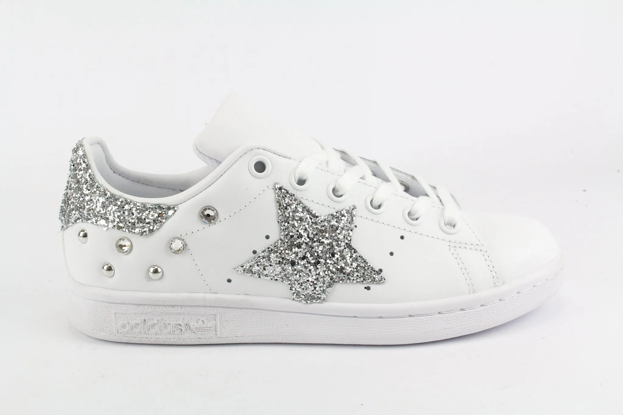 Adidas Stan Smith J Stella Silver Glitter & Strass