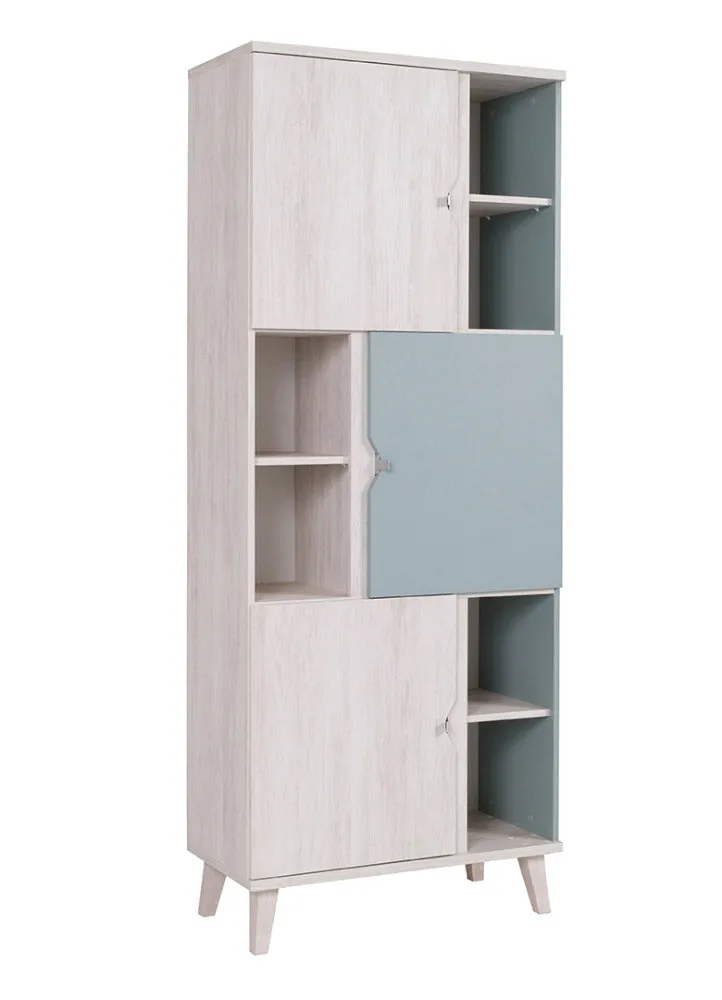 Atard - Mobile living alto con ante e vani a giorno in legno cm 80x40x200h - vari colori