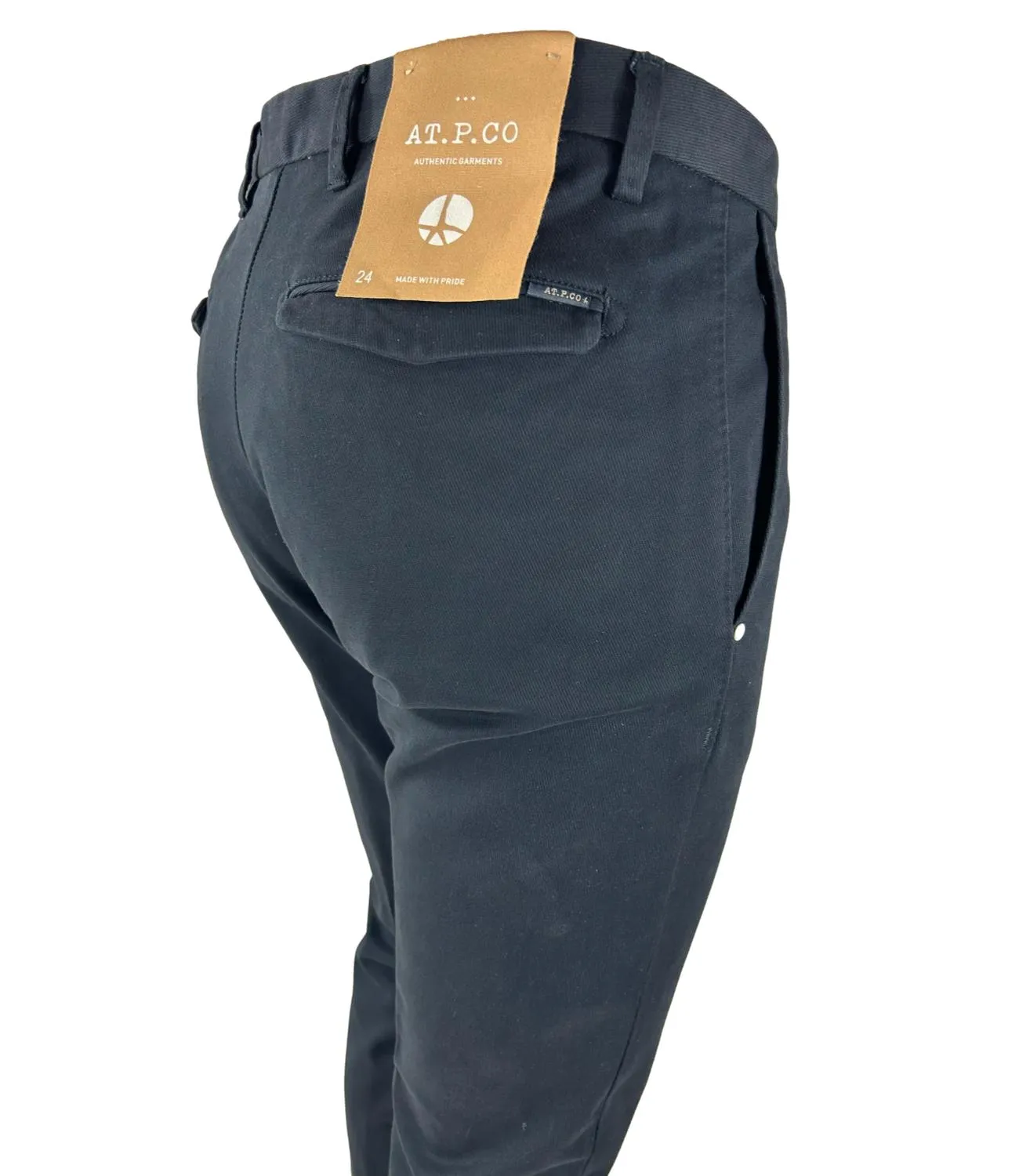 AT.P.CO. Pantalone uomo blu scuro in cotone SASA L.30