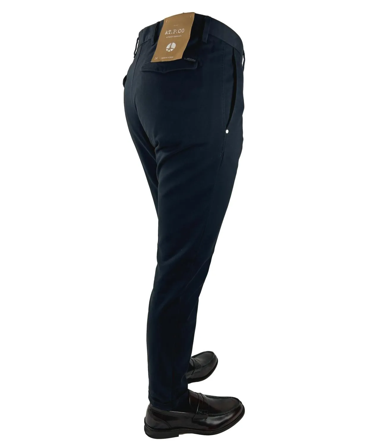 AT.P.CO. Pantalone uomo blu scuro in cotone SASA L.30