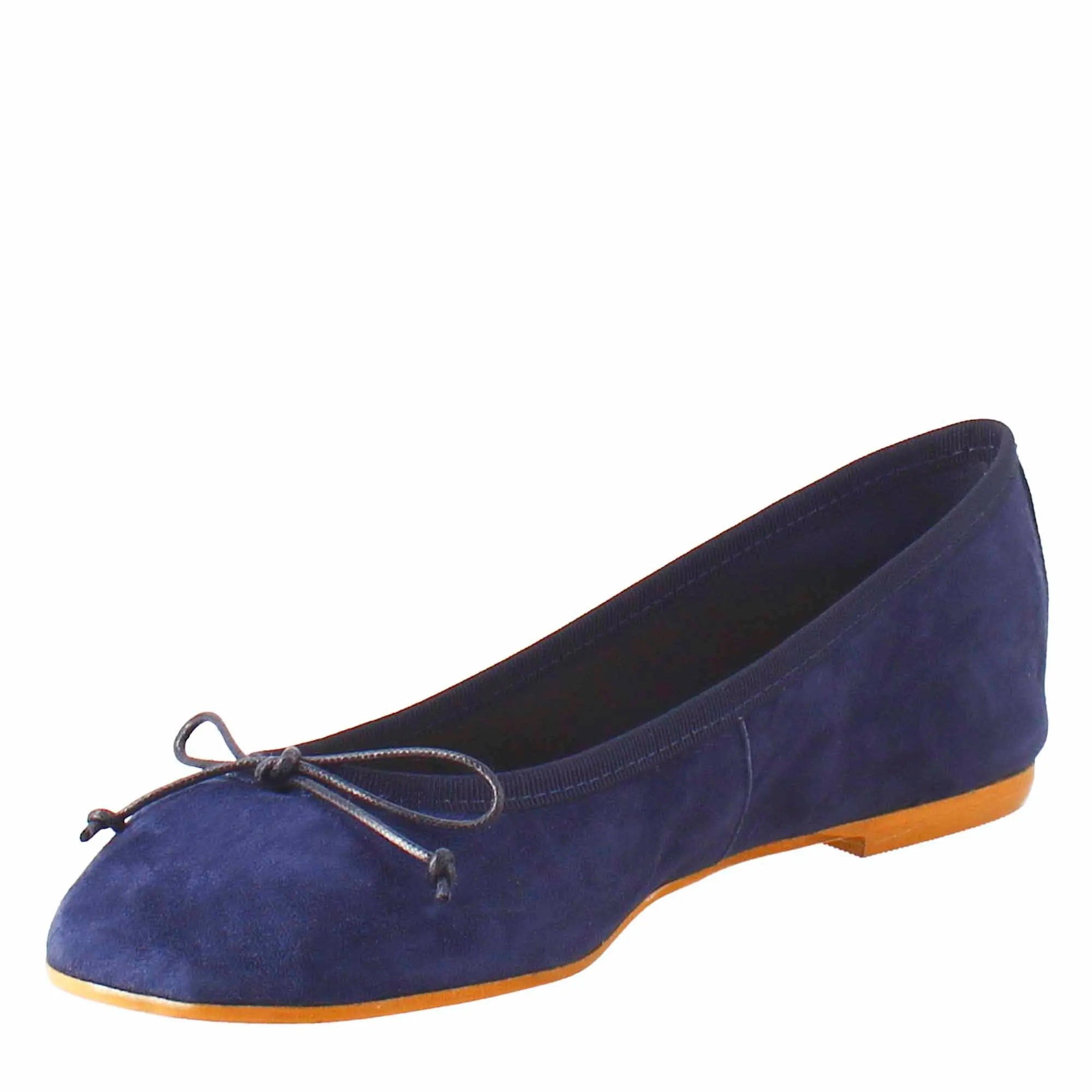 Ballerine leggere da donna color blu in camoscio sfoderate