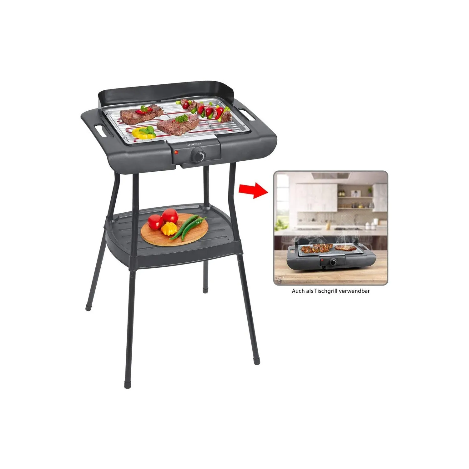 Barbecue Grill Con Supporto 2000w