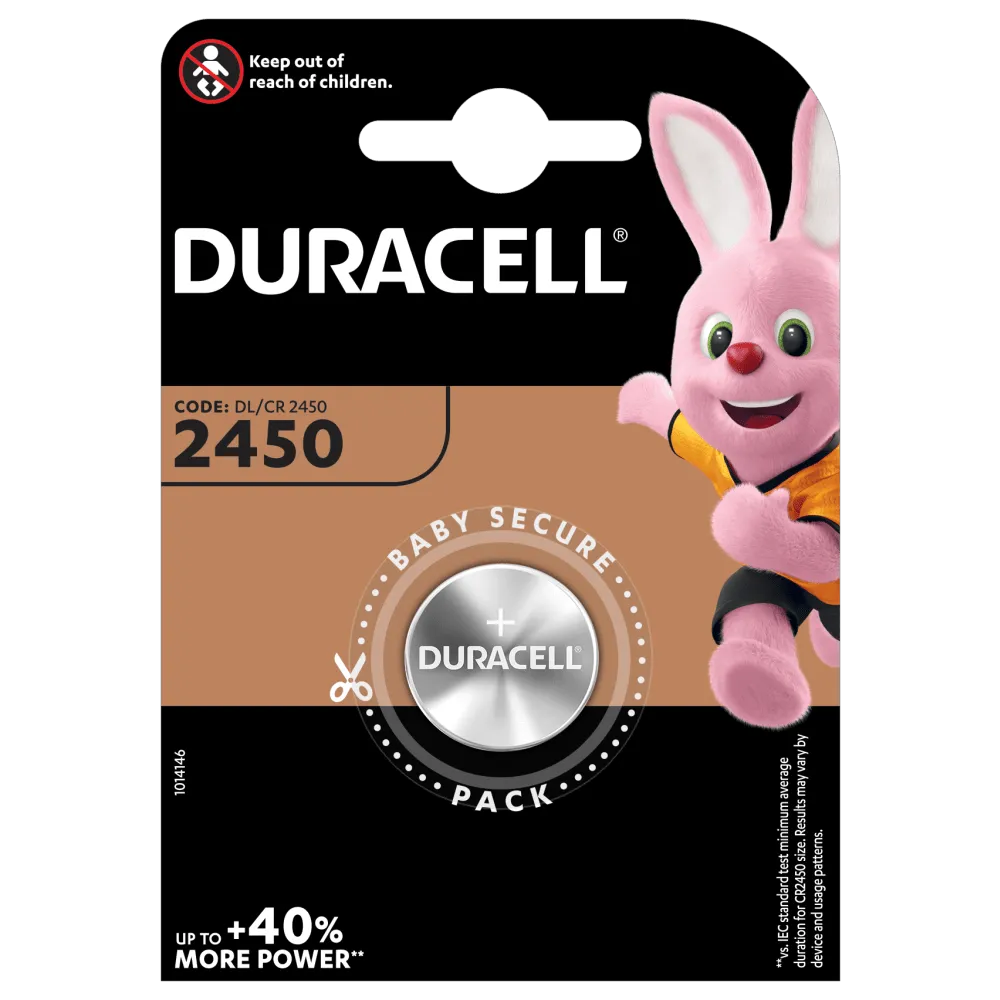 BATTERIA A BOTTONE AL LITIO DA 3V 1PZ DURACELL CR2450