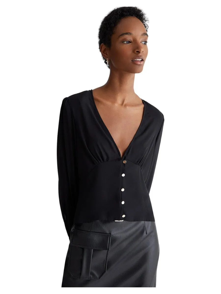 Blusa Elegante in Georgette con Scollo a V