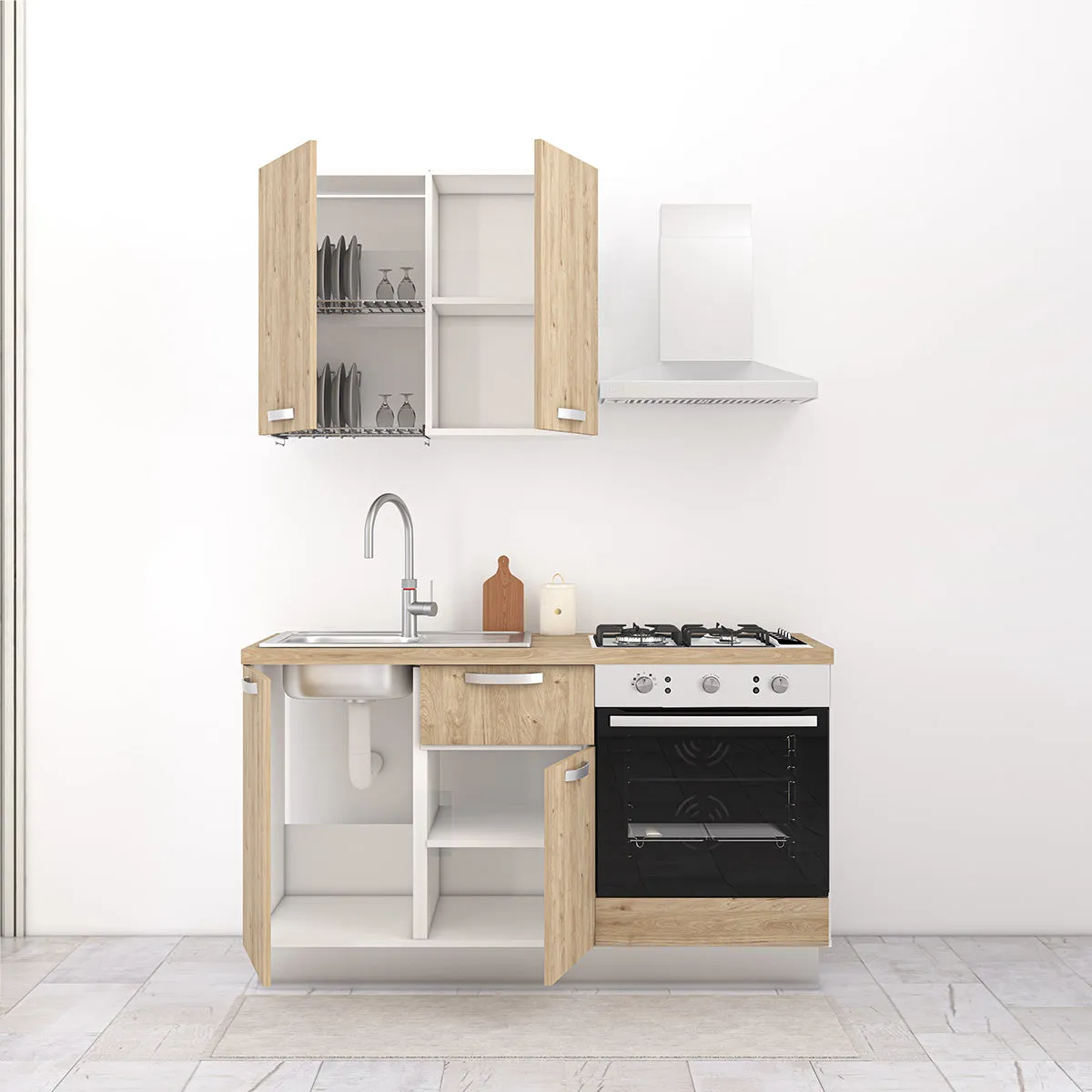 Cucina completa 150cm Melissa, perfetta per arredare un appartamento, B&B o un Hotel