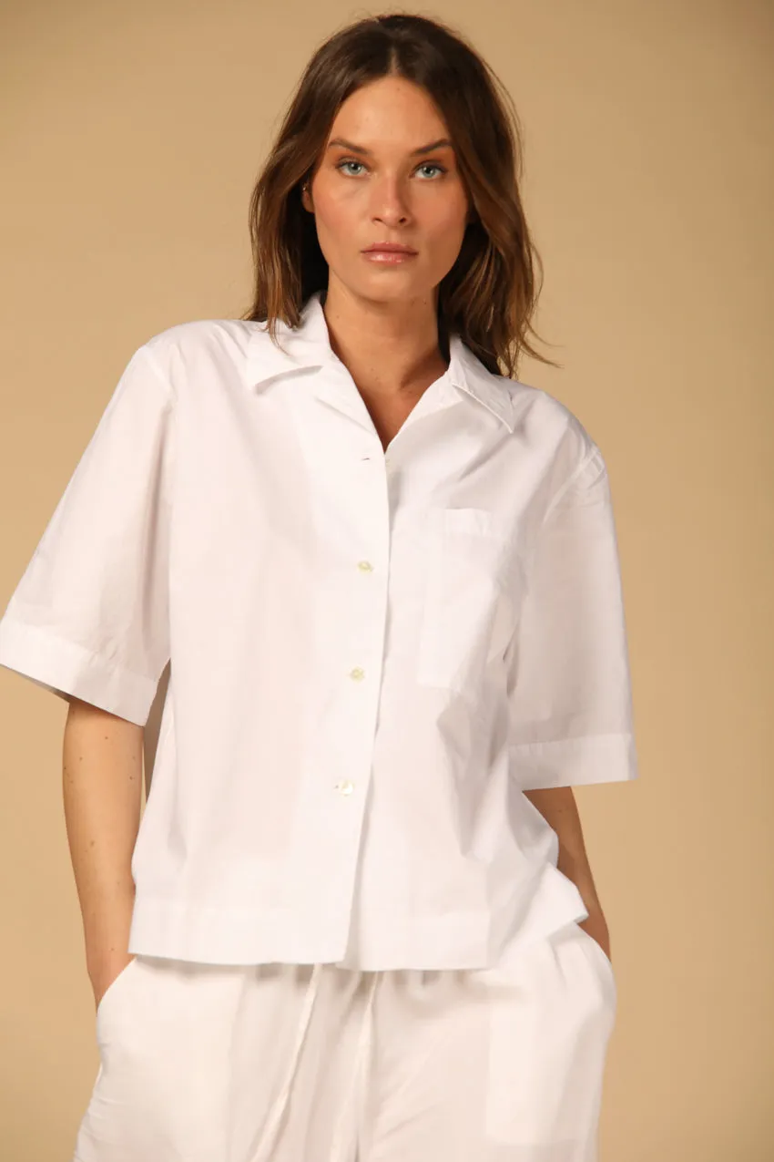 Florida camicia donna a manica corta in popeline