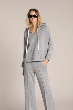 Hoodie felpa donna con cappuccio in jersey con lurex