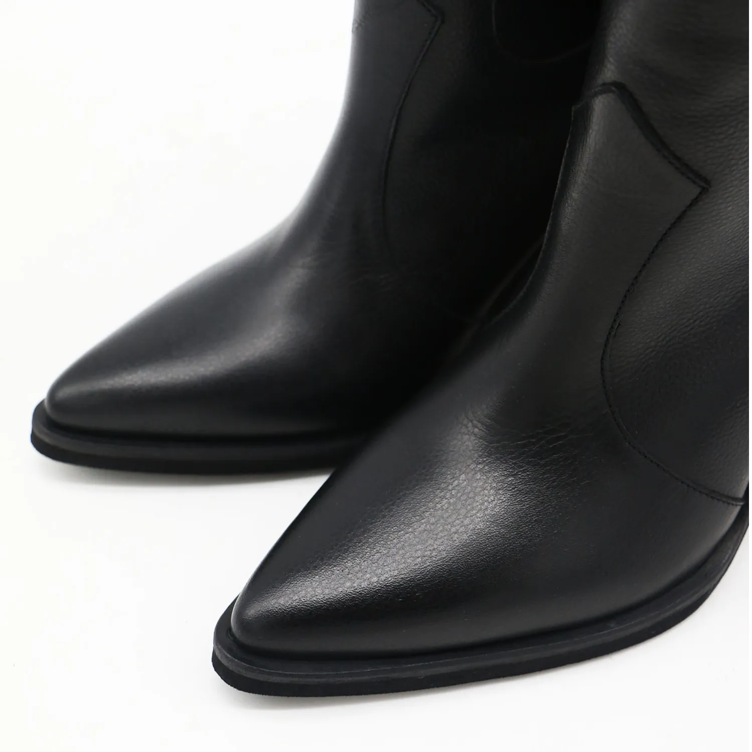 Macao western cowboy boots in black leather womens shoes