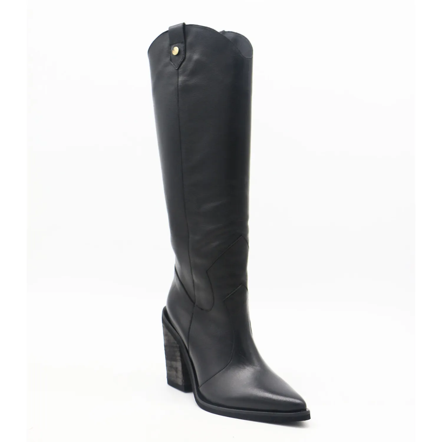 Macao western cowboy boots in black leather womens shoes