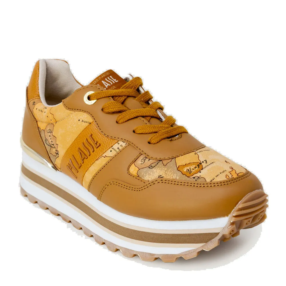 Scarpe Donna 1A Classe Alviero Martini Sneakers Running colore Marrone e Geo Classic 1520